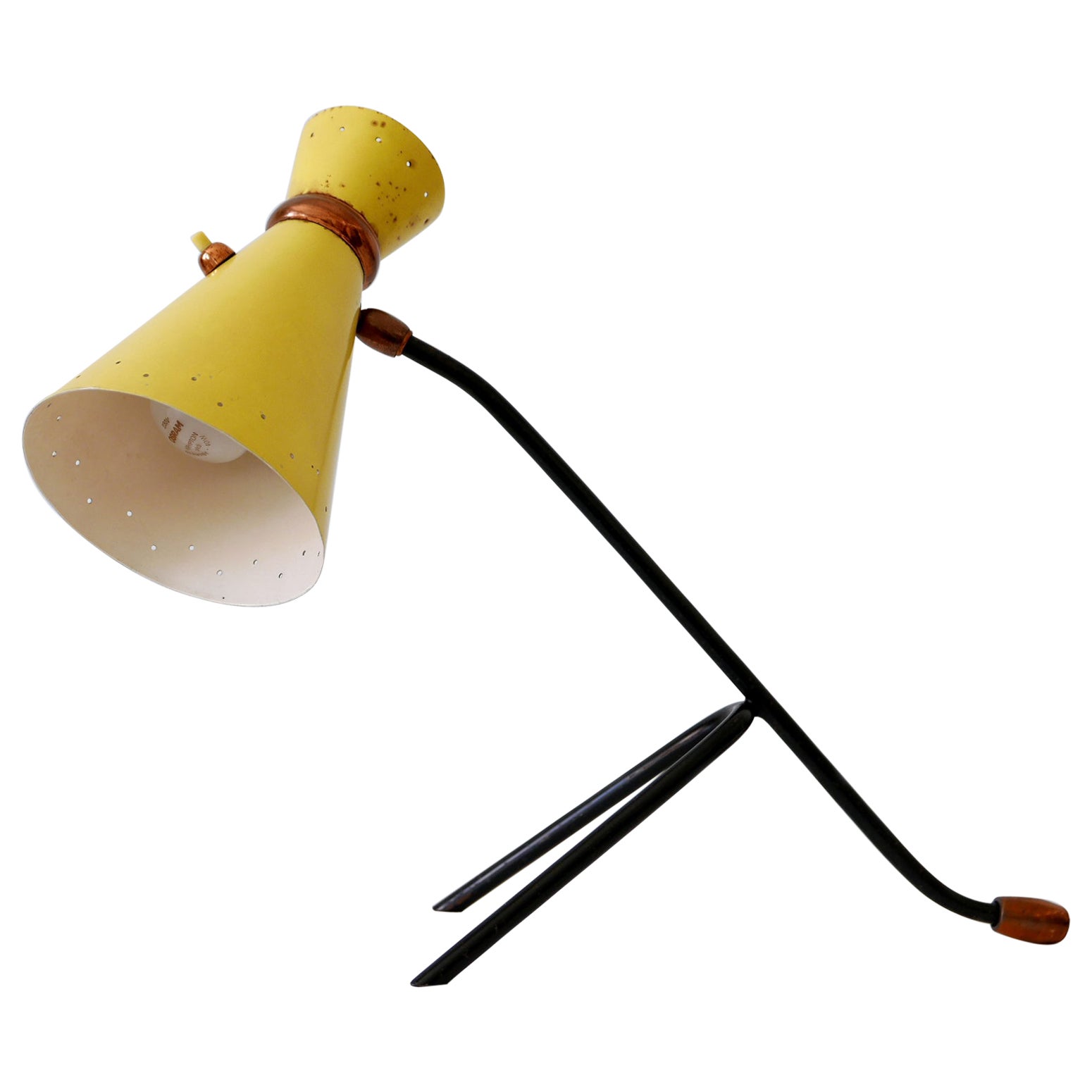 Rare & Lovely Mid-Century Modern Diabolo Table Lamp Desk Light Italy 1960s For Sale