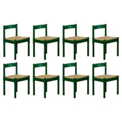 Retro Vico Magistretti "Carimate" Dining Chairs for Cassina, 1960, Set of 8