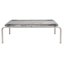 Marmorino coffee table in marmo Grigio Orobico e cuoio testa di moro di Dalmoto