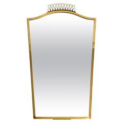Extraordinary, elegant, large, heavy, Mid Century brass wall mirror