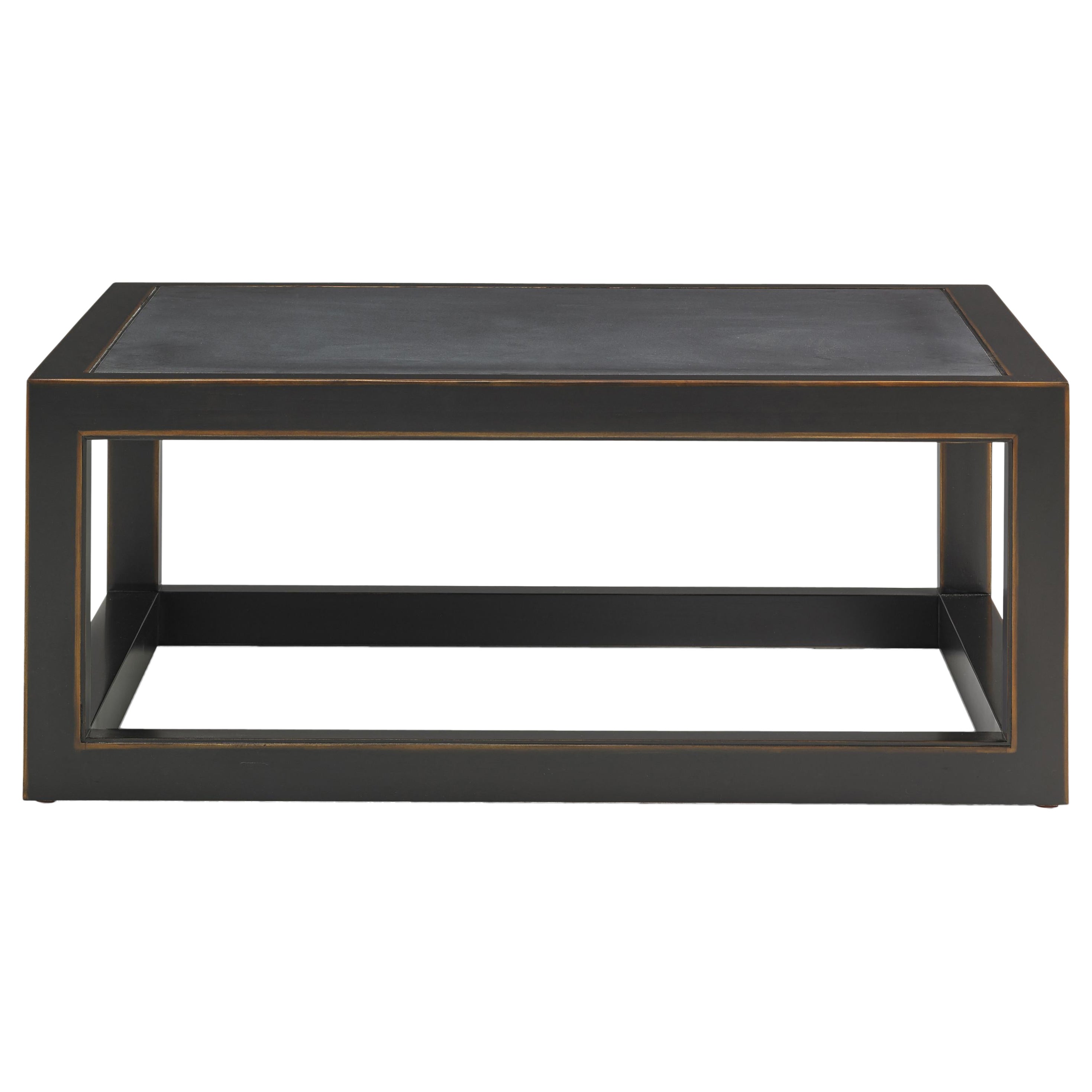 Bunny Williams Home Ming Coffee Table, Black Marble Top