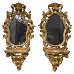 Mid 18th Century Tuscany Pair of Giltwood Mirrors