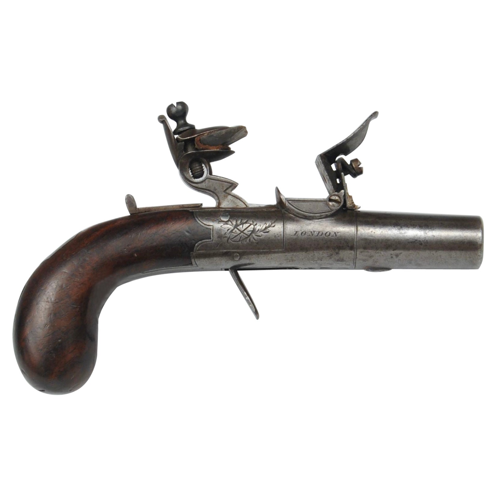 A Flintlock Box Lock Pocket Pistol