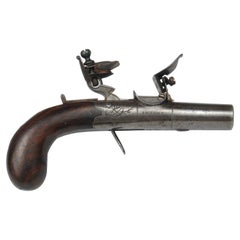 Antique A Flintlock Box Lock Pocket Pistol