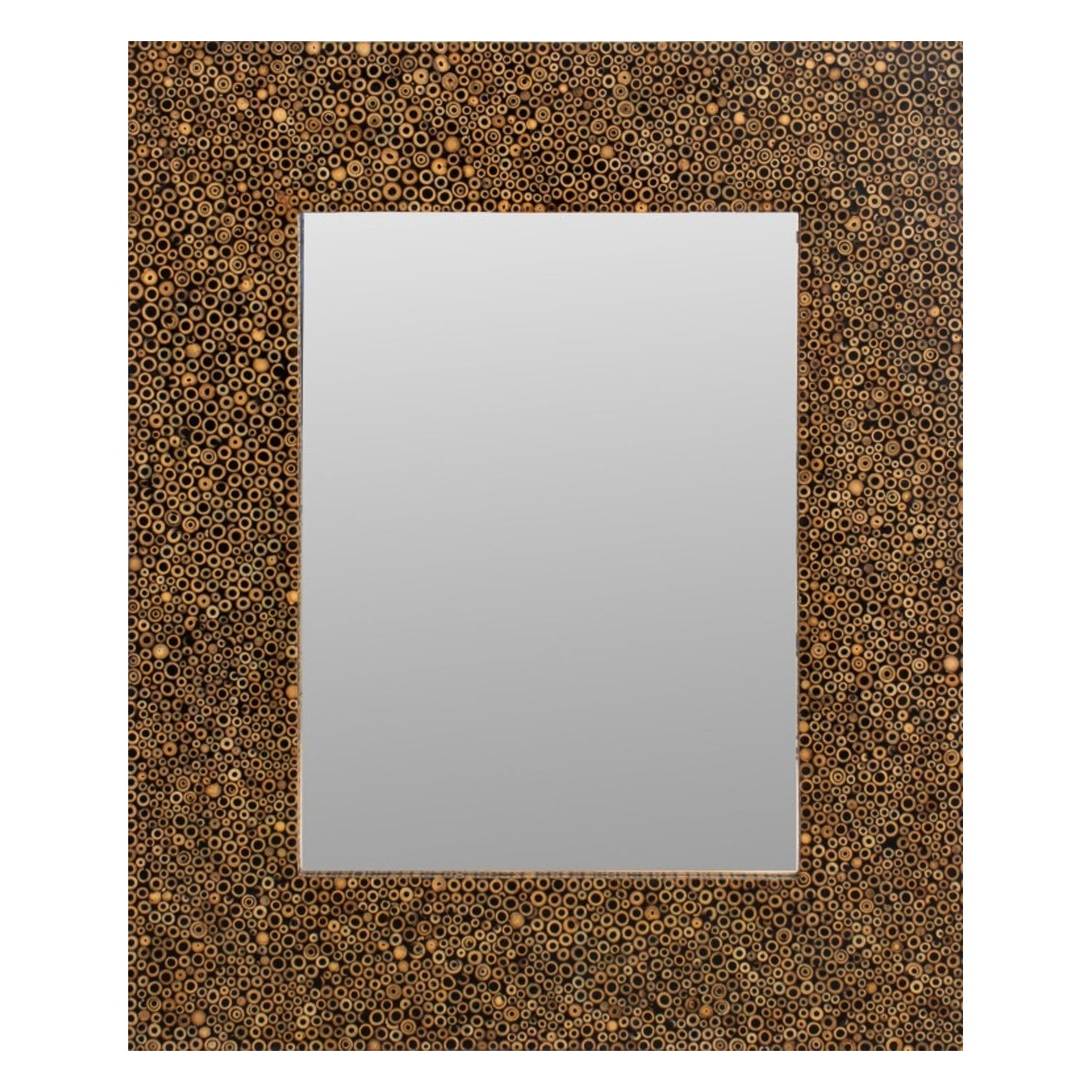 Maitland Smith Bamboo Mosaic Framed Mirror