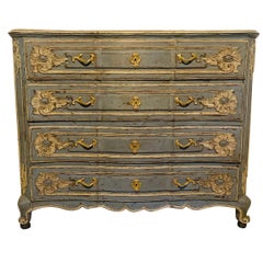 Liège chest of drawers 18th century patinated and carved (4 drawers)