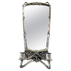 Jugendstil Wall Mirror in pewter