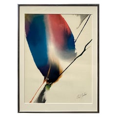 Paul Jenkins Untitled Abstract Watercolor Titled “Veil Before”