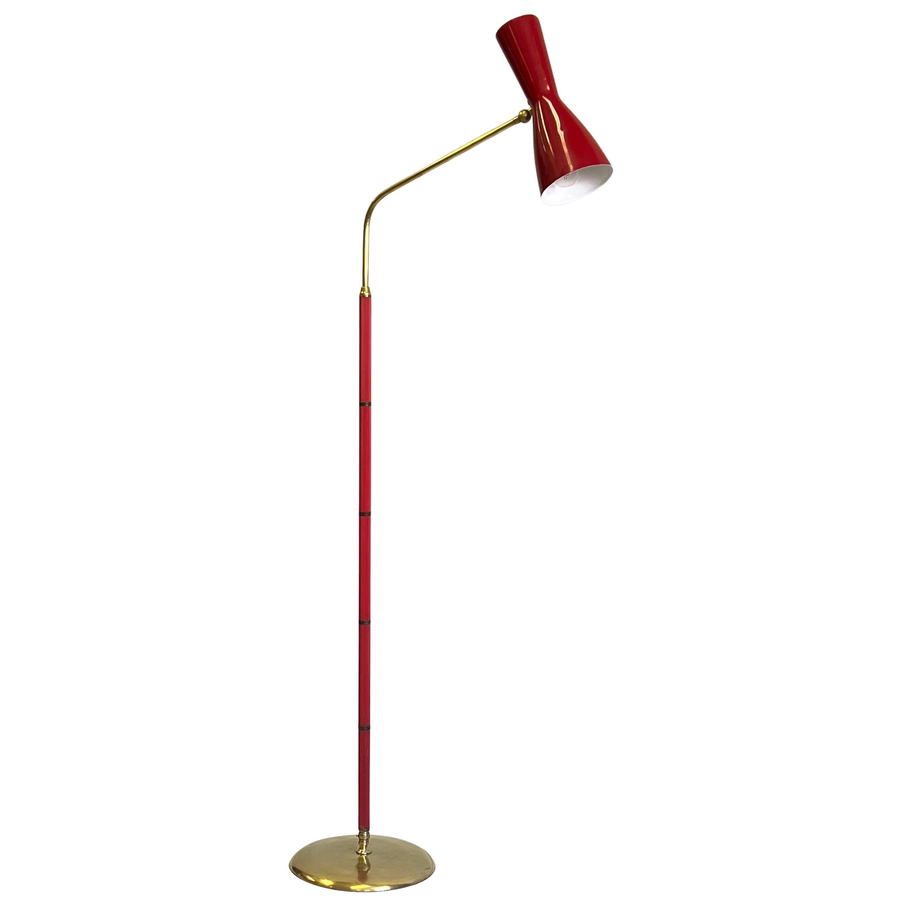 Italienische Mid-Century-Modern-Stehlampe mit Gelenk, Vittoriano Vigano & Arteluce