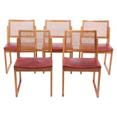 Set of Five Side Chairs in Pine by Kai Lyngfeldt Larsen, 1950s