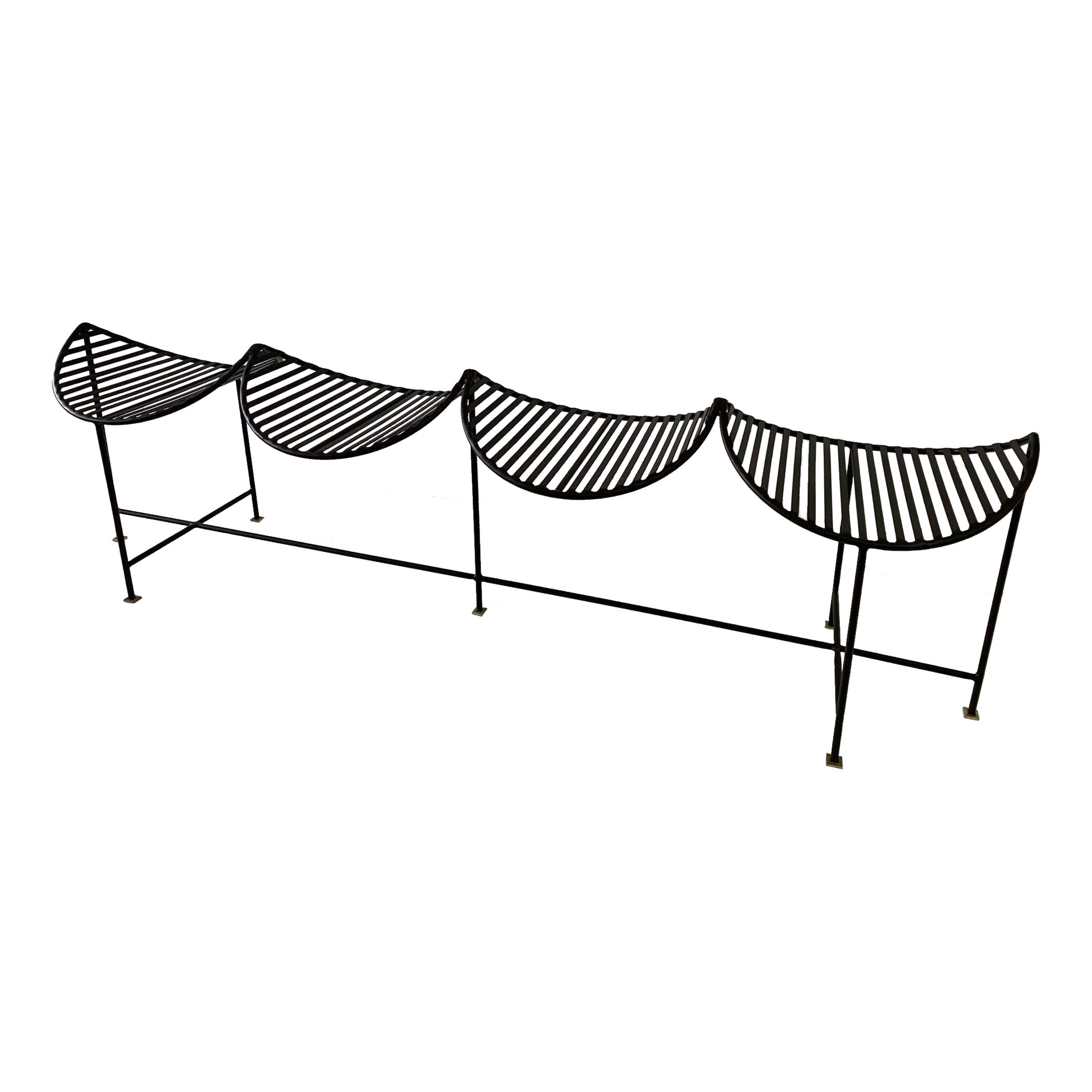 Iron Four-Seat Powder-coated Bench For Sale