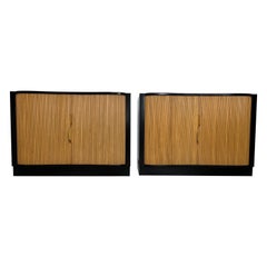 Retro Pair of Dunbar Tambour Cabinets by Edward Wormley