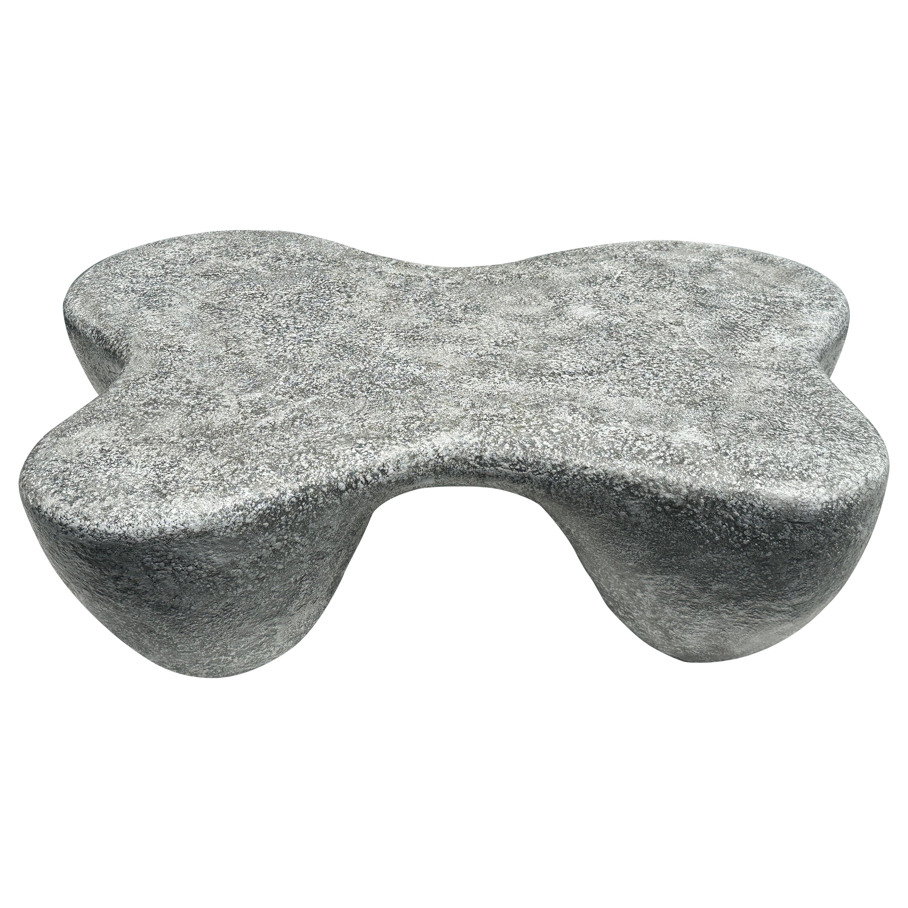 Organic Shaped Faux Concrete Coffee Table For Sale