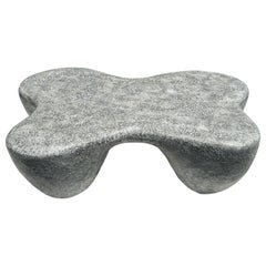 Used Organic Shaped Faux Concrete Coffee Table