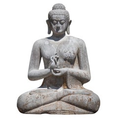 21st Century very high quality special lavastone Buddha statue from Indonesia
