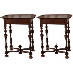 Pair of 19th Century French Walnut End Tables