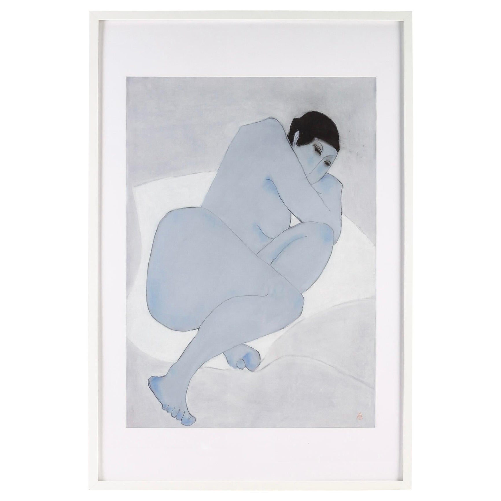 Pastel à l'huile Anna Sylverberg, série Nude, 1962, avec monogramme en vente
