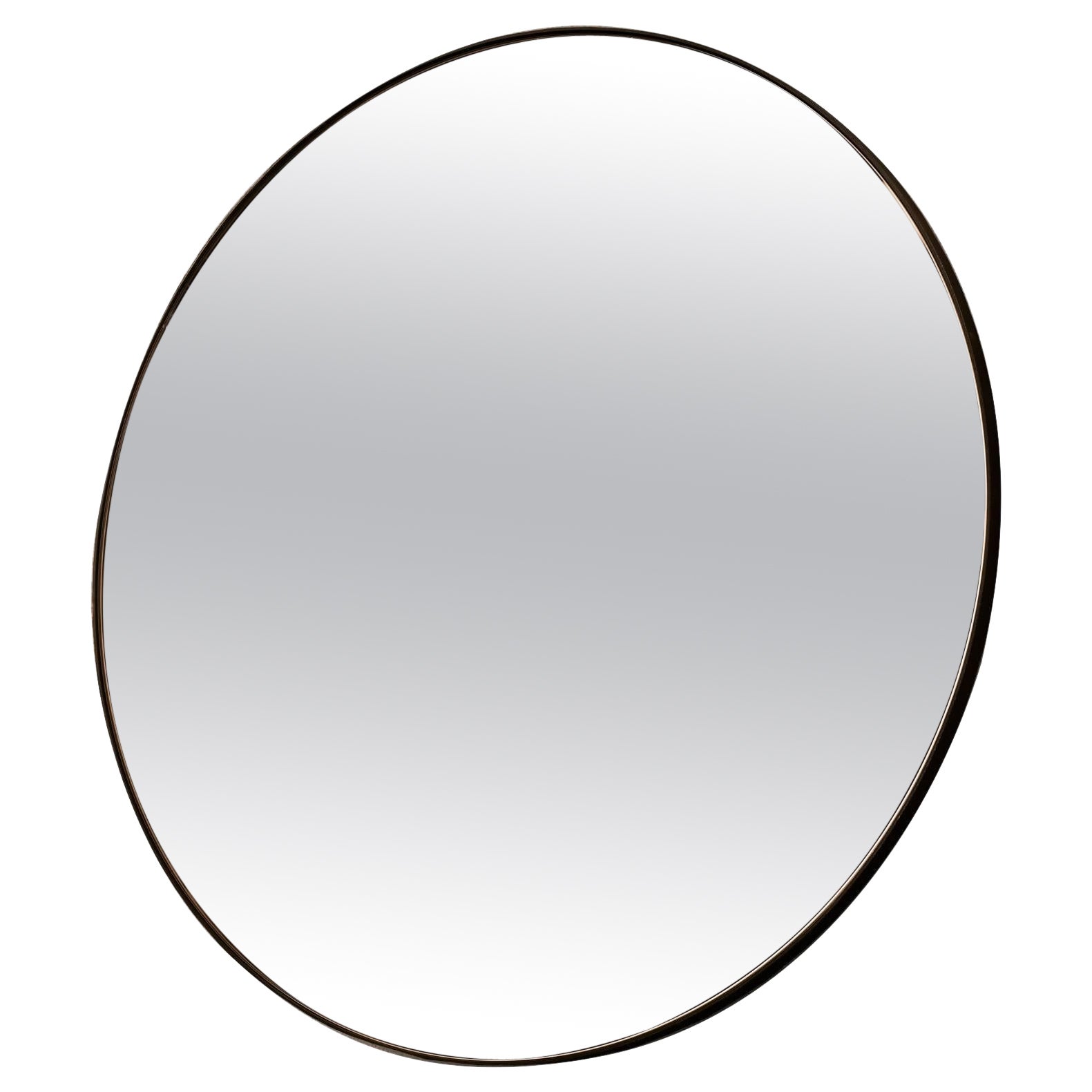 Port Round Wall Mirror - Blackened Steel - Handmade in Britain - 600dia  en vente