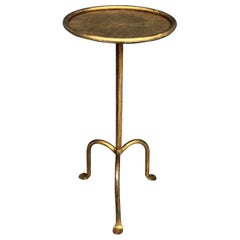 Gilt Iron Martini Table On a Tripod Base