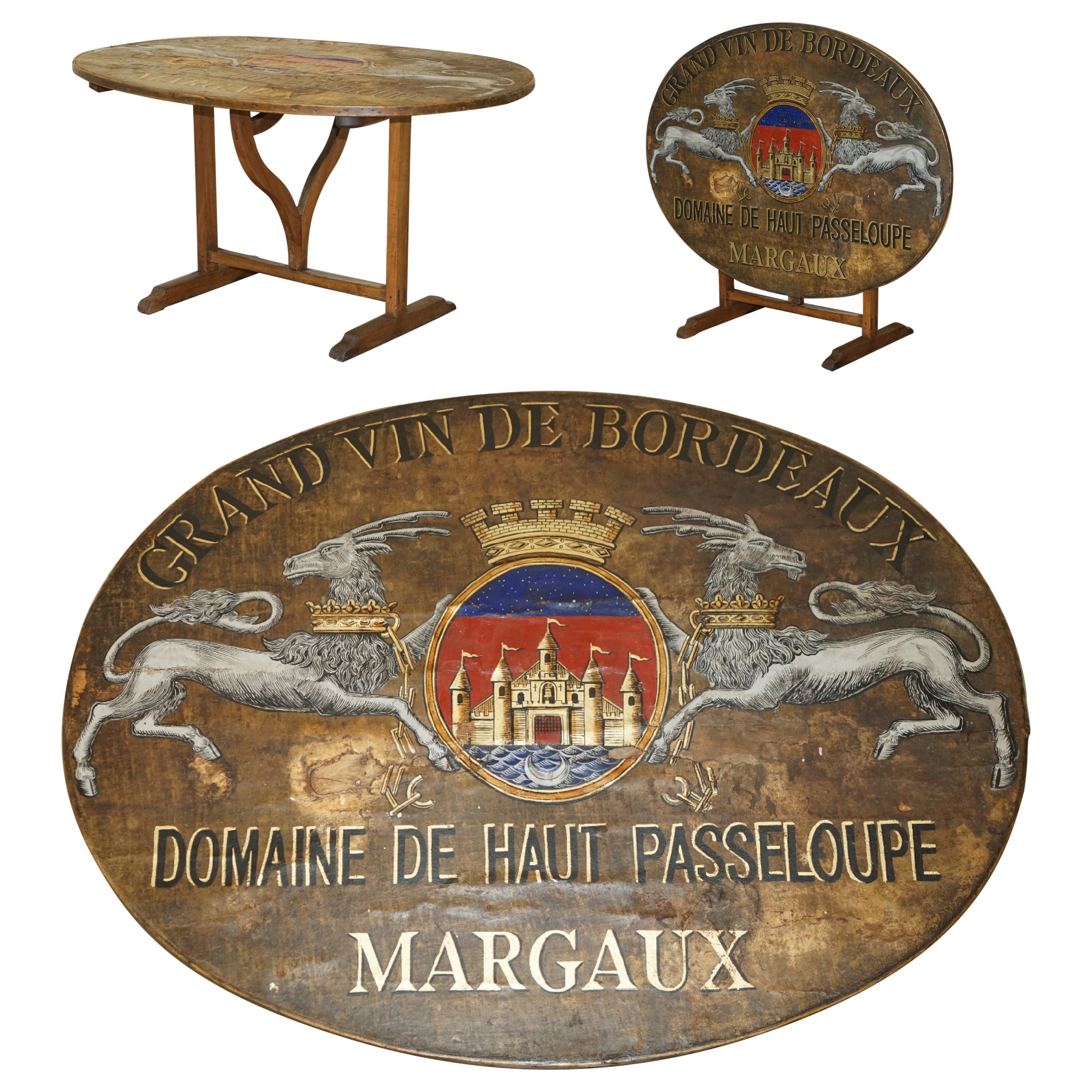 ANTIquité - 1860 - TABLE ARMOIRE FRANÇAISE VENDANGE - CHAMPAGNE -TASTING TABLE - ARMOIRE