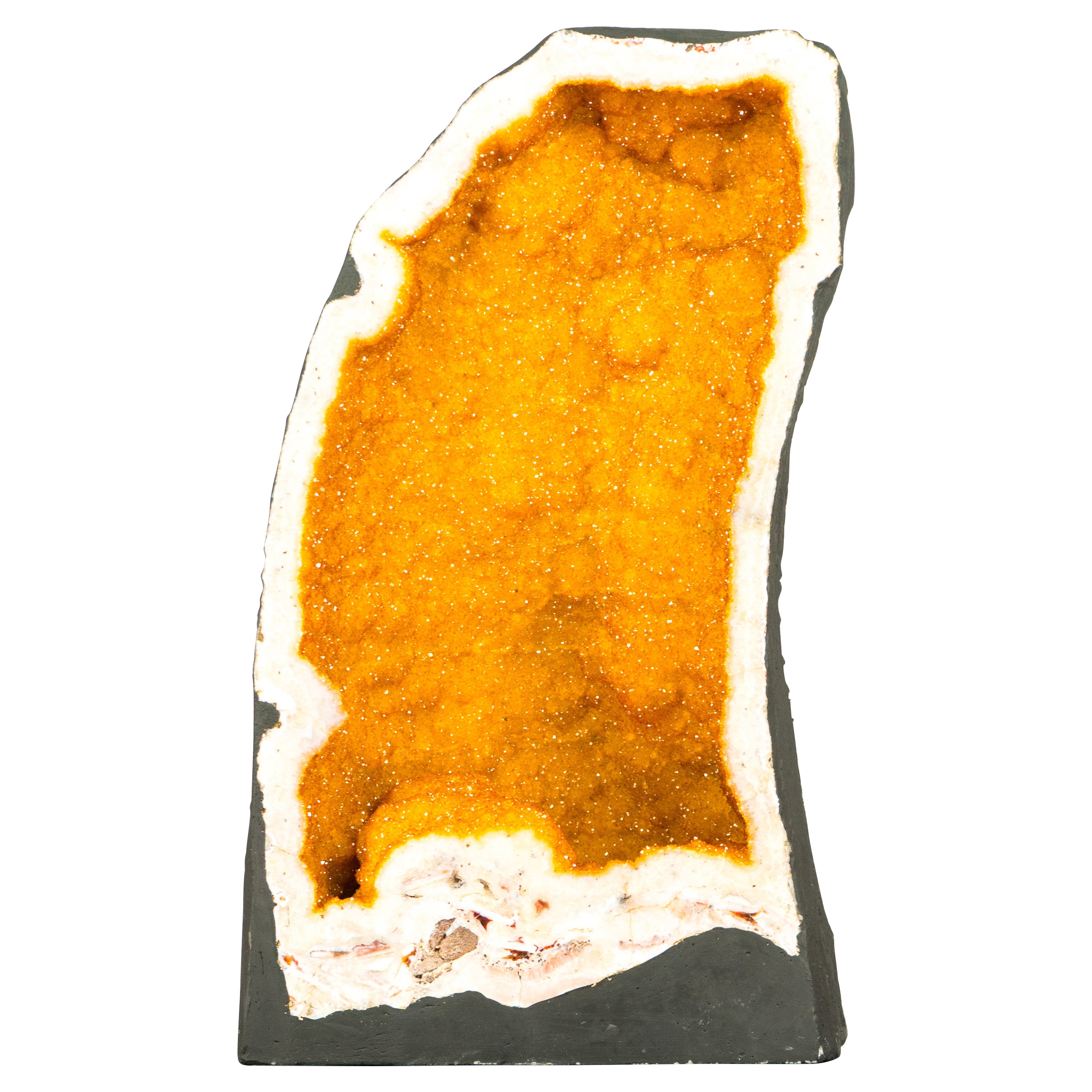 Magnificent Citrine Geode with World-Class Golden Yellow Sparkly Druzy For Sale