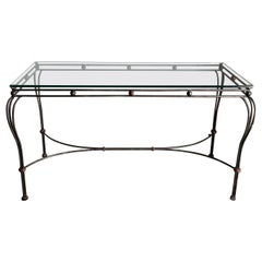 Vintage Wrought Iron Console Sofa Table