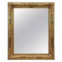 Golden Wall Mirror, frame, rich Stucco decor, Late Biedermeier, 1850/60, Austria