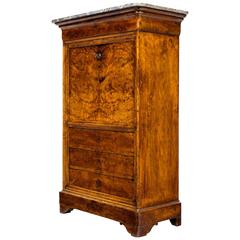 Antique French Louis-Philippe Period Secretaire with Saint Anne Marble Top