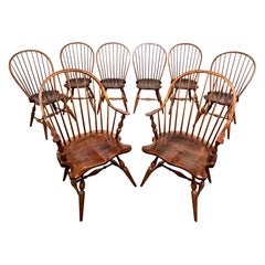 Set of Eight American Windsor Dining Chairs Circa Late 20th Century