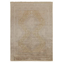 Rug & Kilim's Classic Khotan Style Rug in Beige & Pink Diamond, Floral Patterns