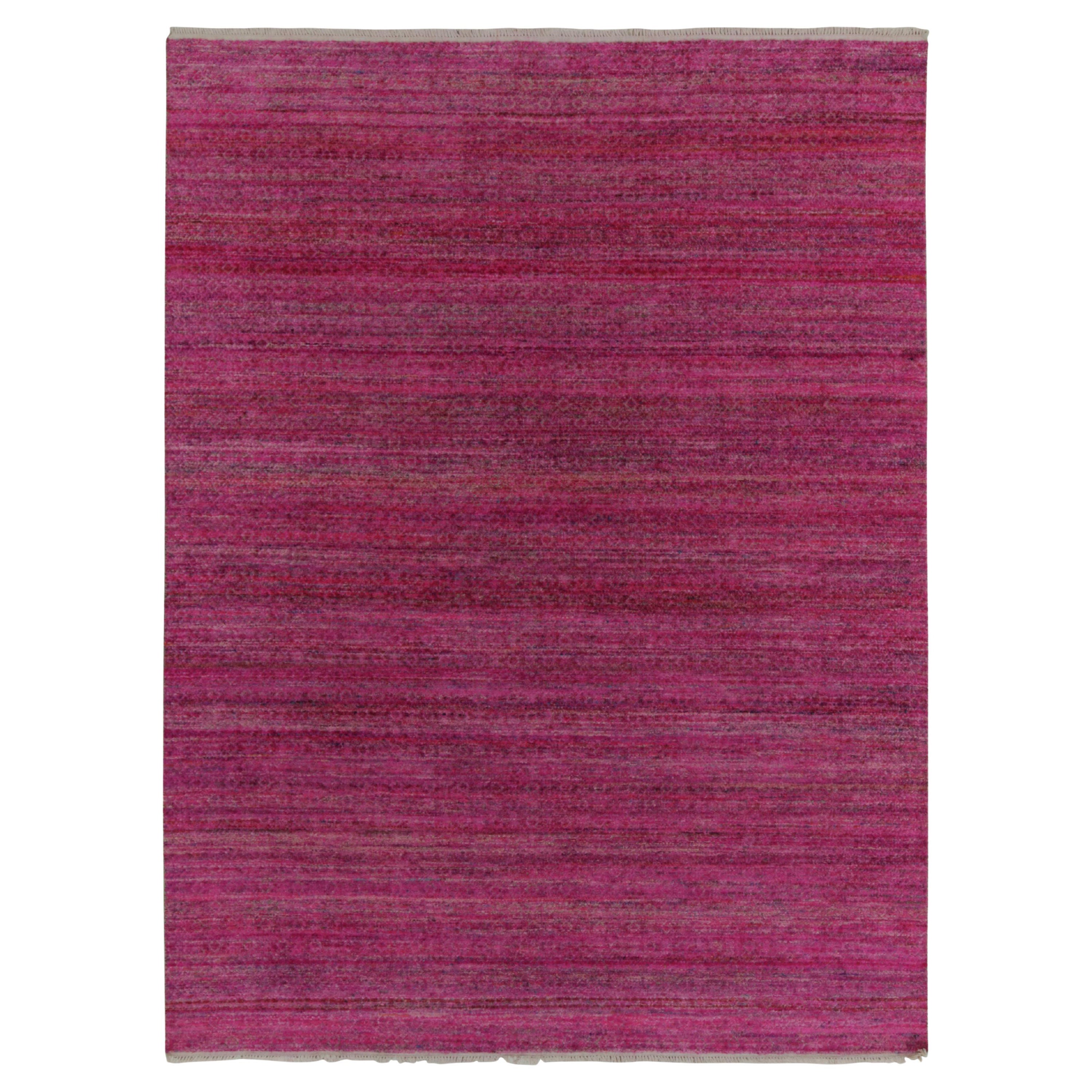 Rug & Kilim’s Contemporary Rug in Pink and Red Striae For Sale