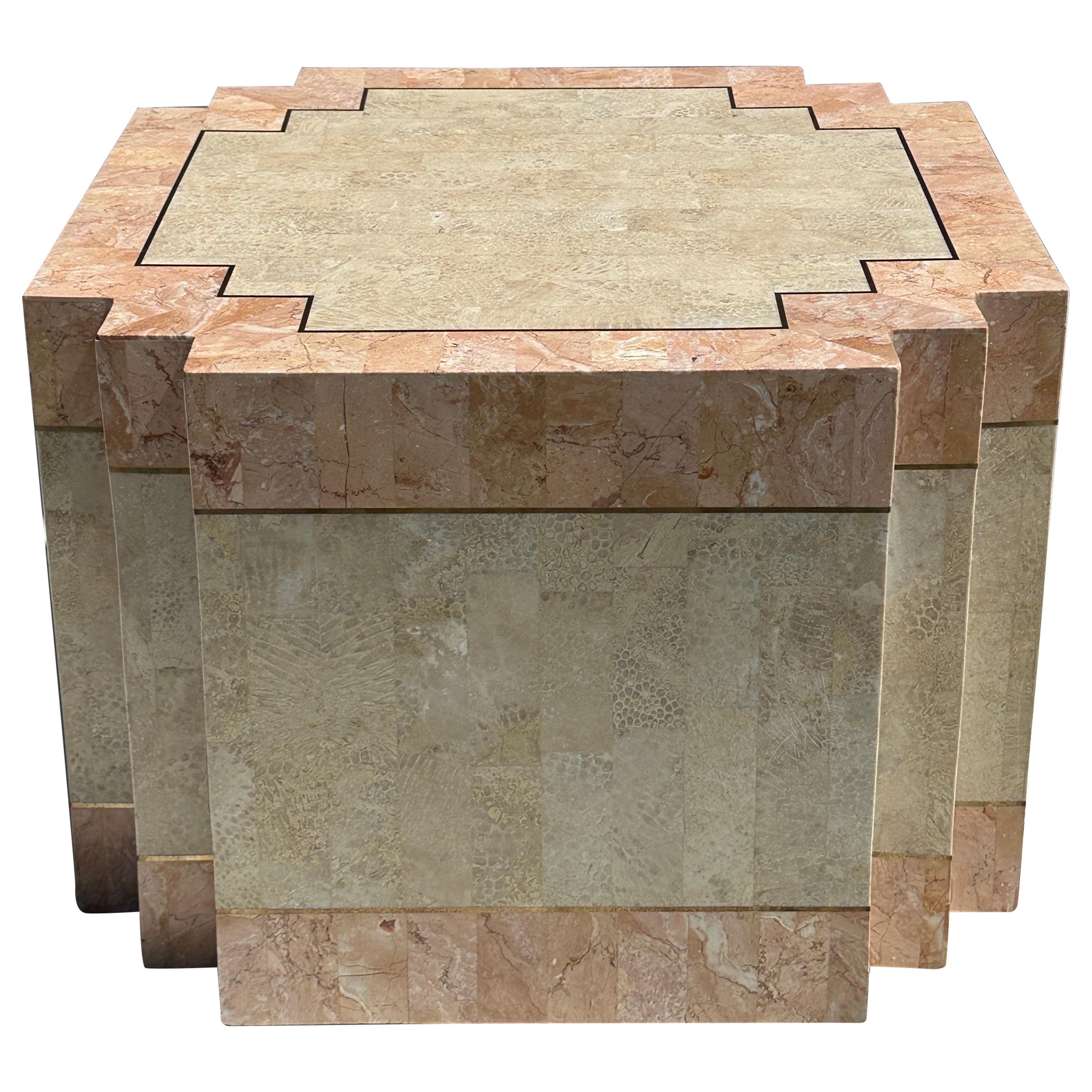 Tessellated Pink Stone Coffee Table For Sale