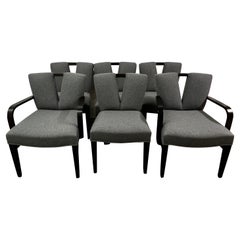 Six Corset Dining Chairs by Paul Frankl in Grey Wool