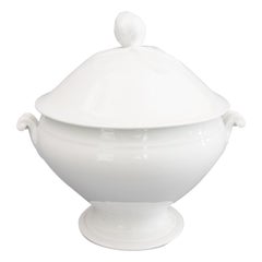 Antique French White Ironstone Lidded Soup Tureen