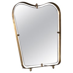 Vintage 1950s wall or table brass mirror 