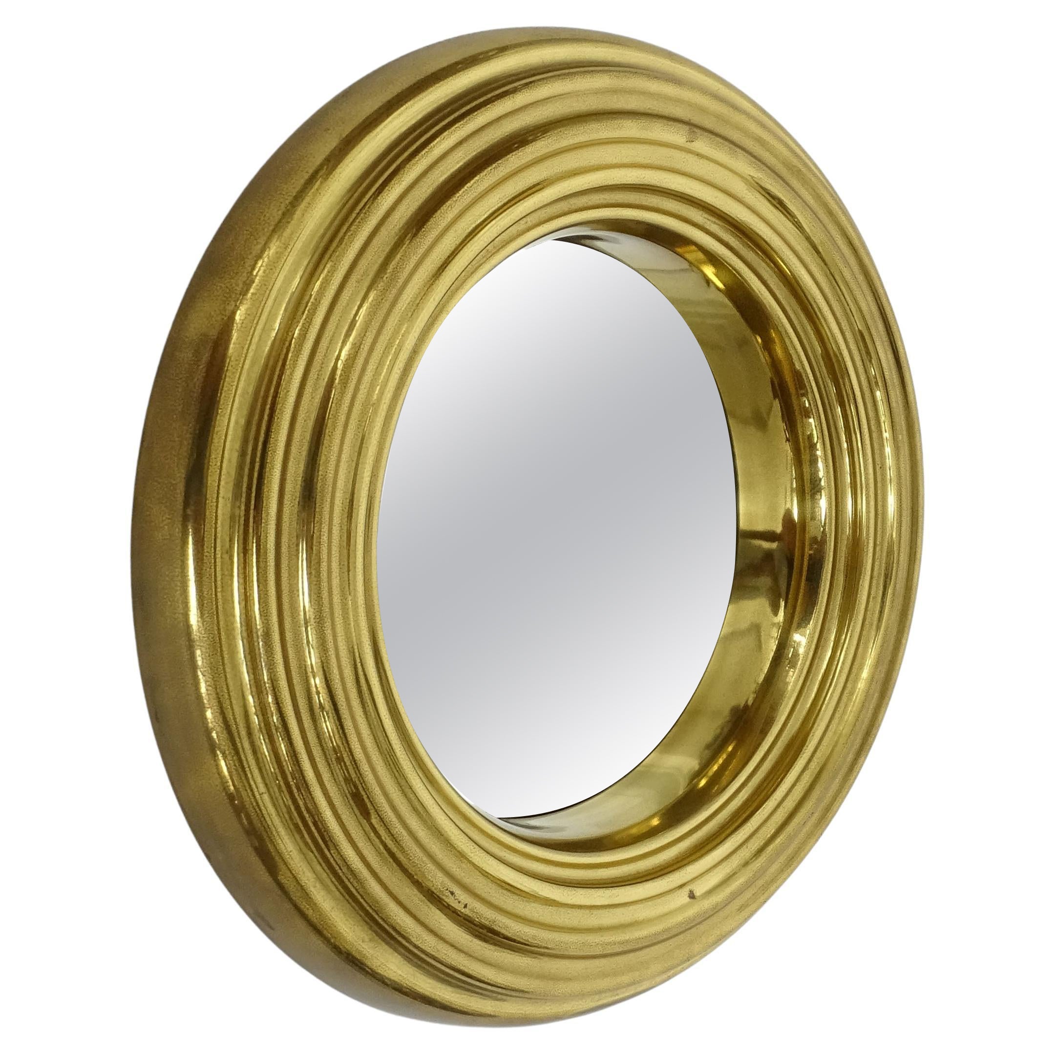 Italian Brass circular wall mirror 1960s