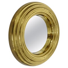Vintage Italian Brass circular wall mirror 1960s