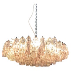 Italian mid century glass Poliedri chandelier by Carlo Scarpa for Venini, 1958