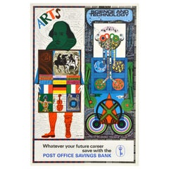 Original Vintage Advertising Poster Future Career Post Office Savings Bank Art