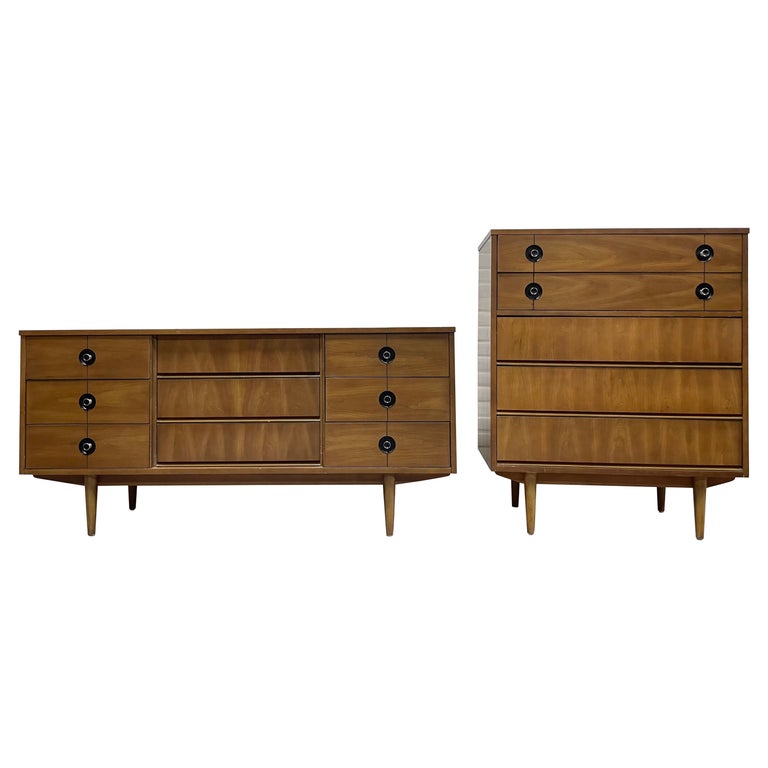 Walnut dresser set deals