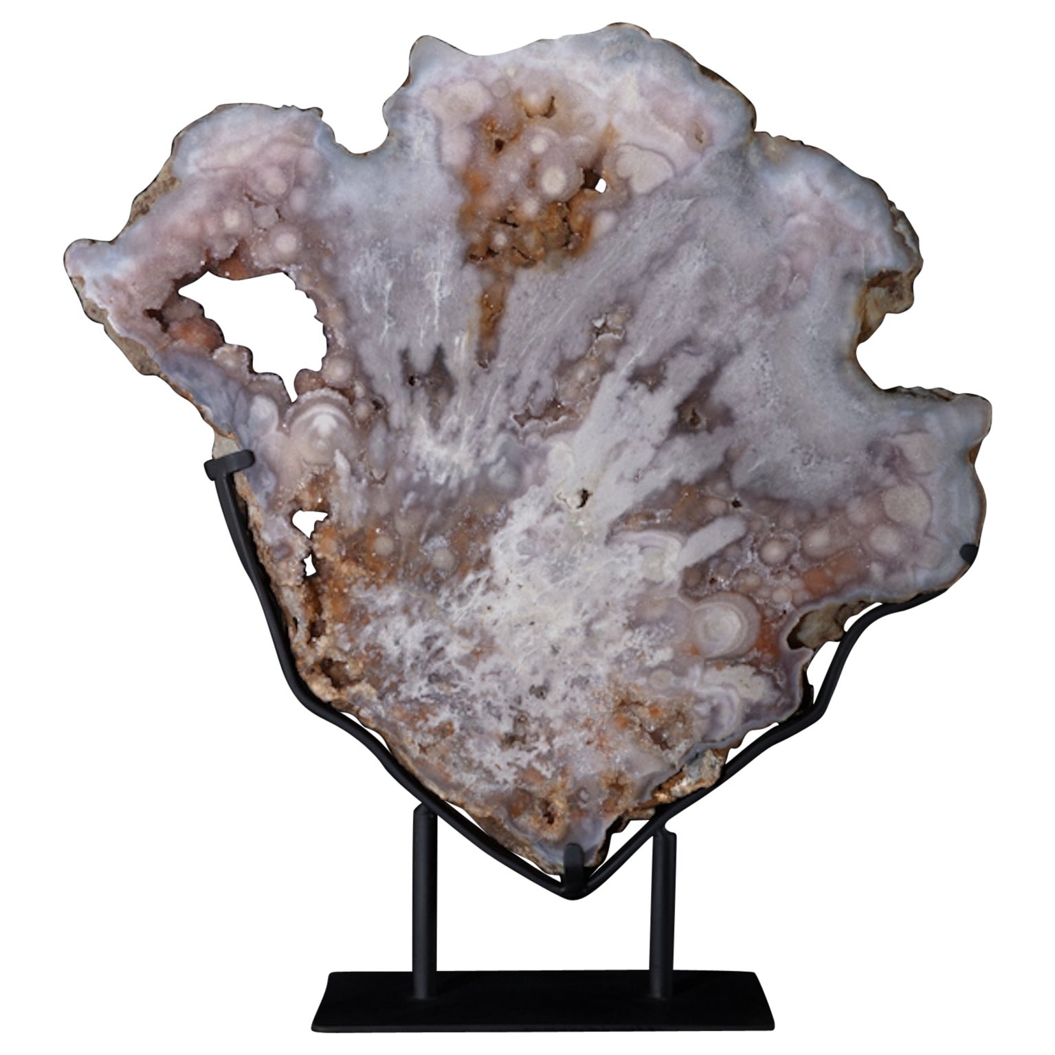 Pink amethyst on metal base For Sale