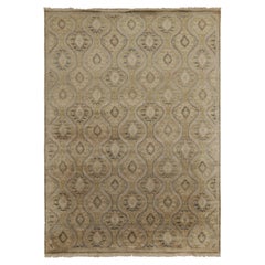 Rug & Kilim’s Classic Style rug in Green and Beige-Brown Ikats Patterns