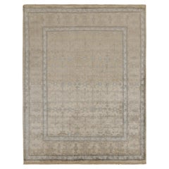 Rug & Kilim’s Khotan style Rug in Ivory with White & Blue Floral Patterns