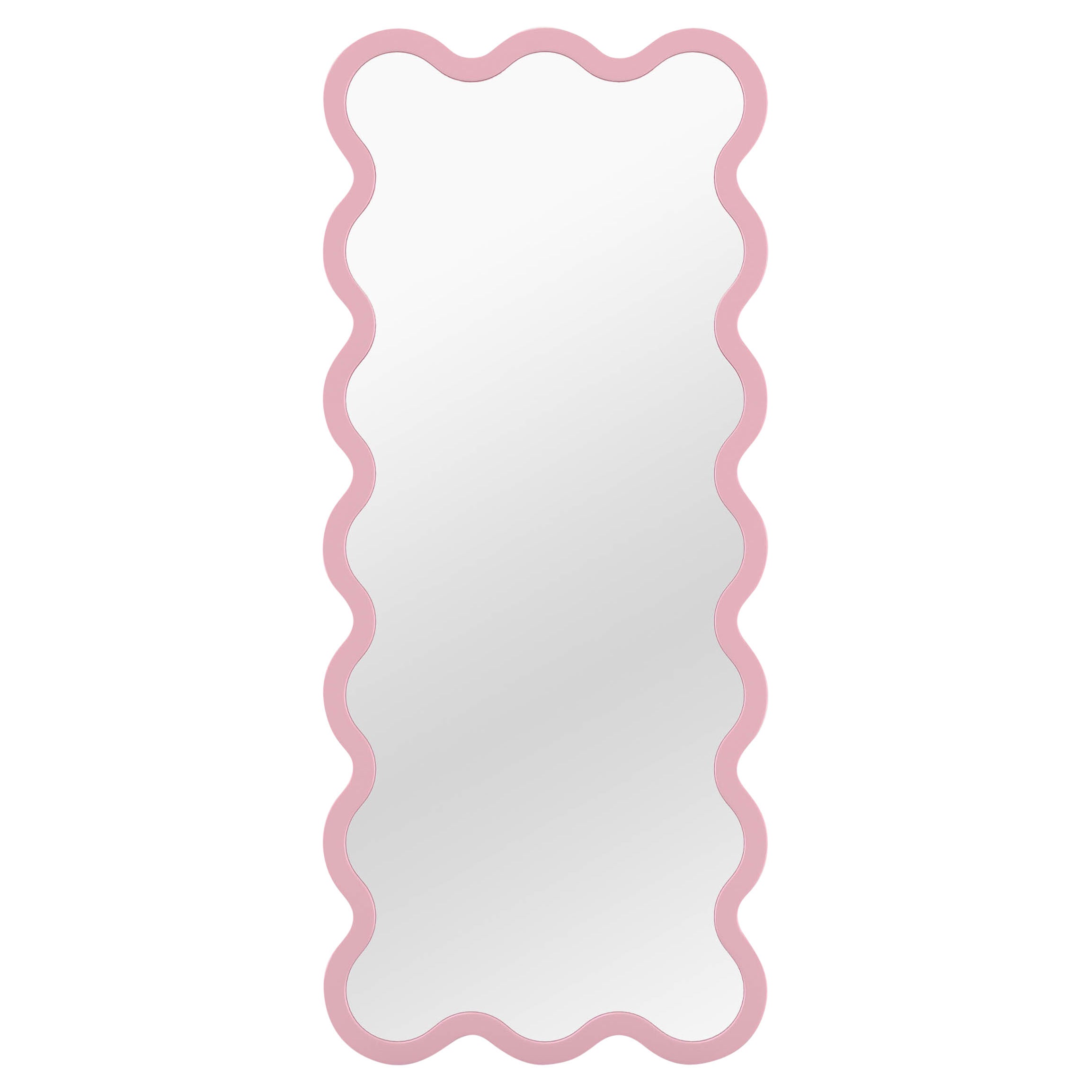 Miroir contemporain 'Hvyli 16' par Oitoproducts, cadre rose clair