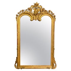 Ancien style français Louis XV  Miroir doré 