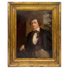 American Southern School O/B Portrait of a Gentleman Circa 1842
