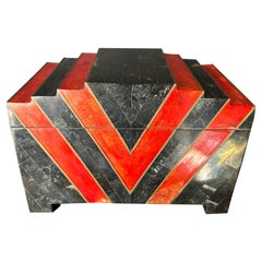 Tessellated Stone Art Deco Style Jewelry Box