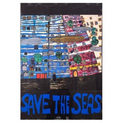 Vintage Friedensreich Hundertwasser Save the Seas Song of the Whales Offset Lithograph