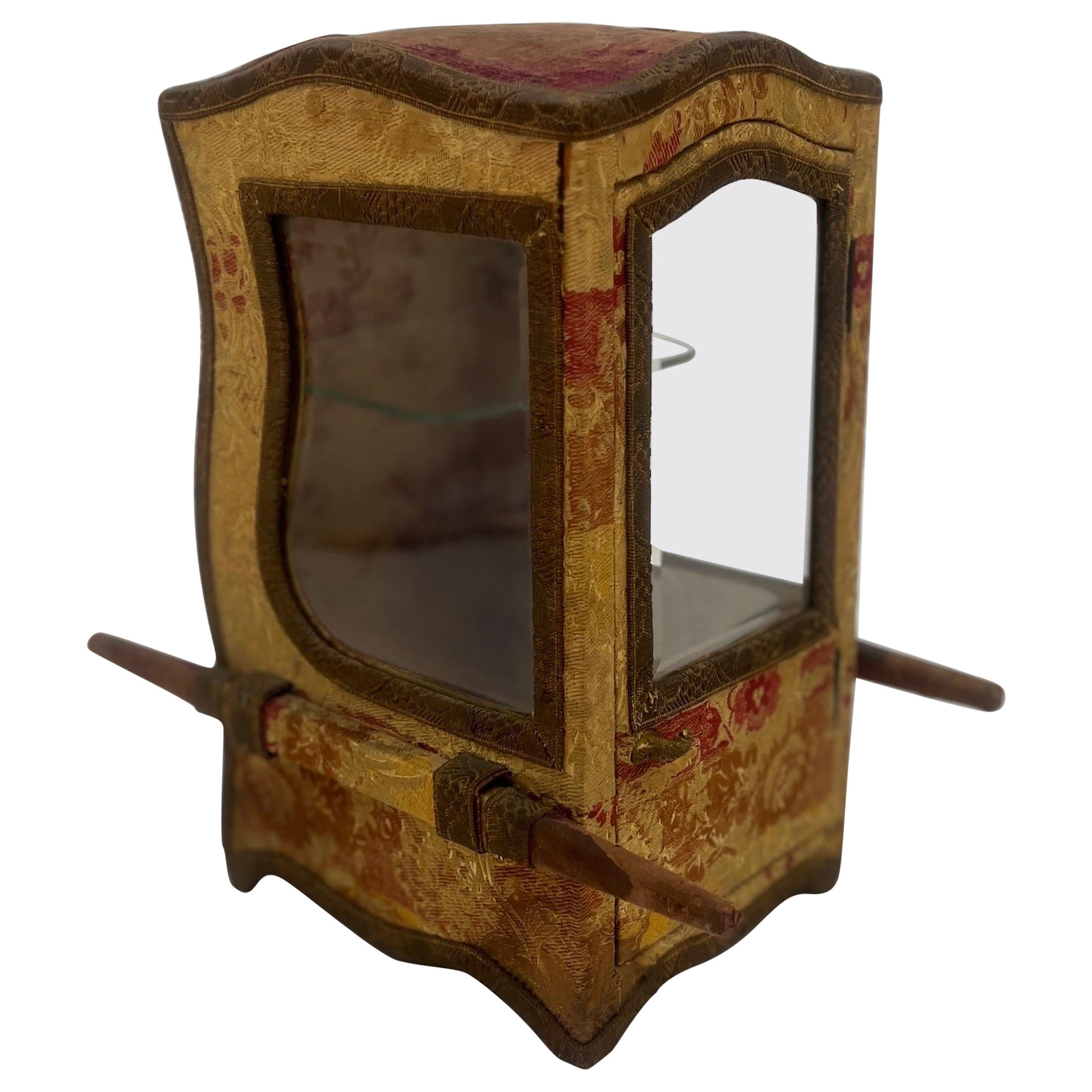 19th Century French Table Top Sedan Chair Vitrine Cabinet For Sale