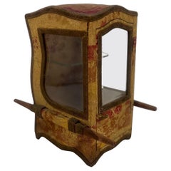 19th Century French Table Top Sedan Chair Vitrine Cabinet